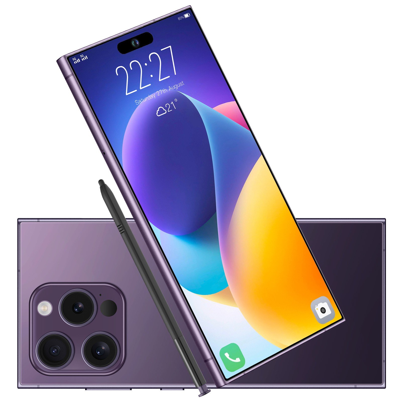 7.3 Inch HD LED Screen Dual 5G Android 14 LTE English Ultra Pro Max Smart Phone Large Memory HD Camera Cheap Price Original I 15